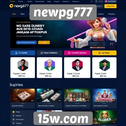 Interface do usuário no site newpg777